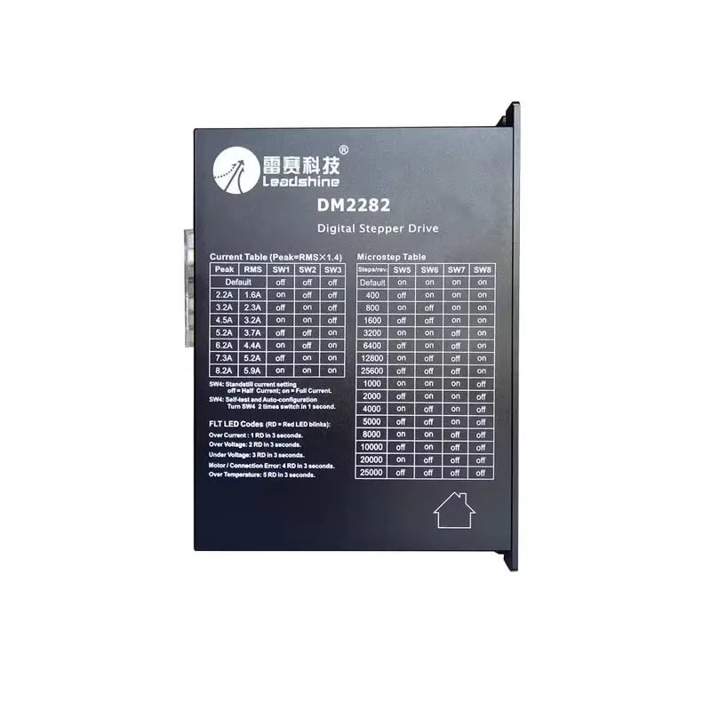 

DM2282 Один контроллер ЧПУ, двухфазный драйвер шагового двигателя высокого напряжения, 180-240 В переменного тока, 200 кГц, 400-25600PPR