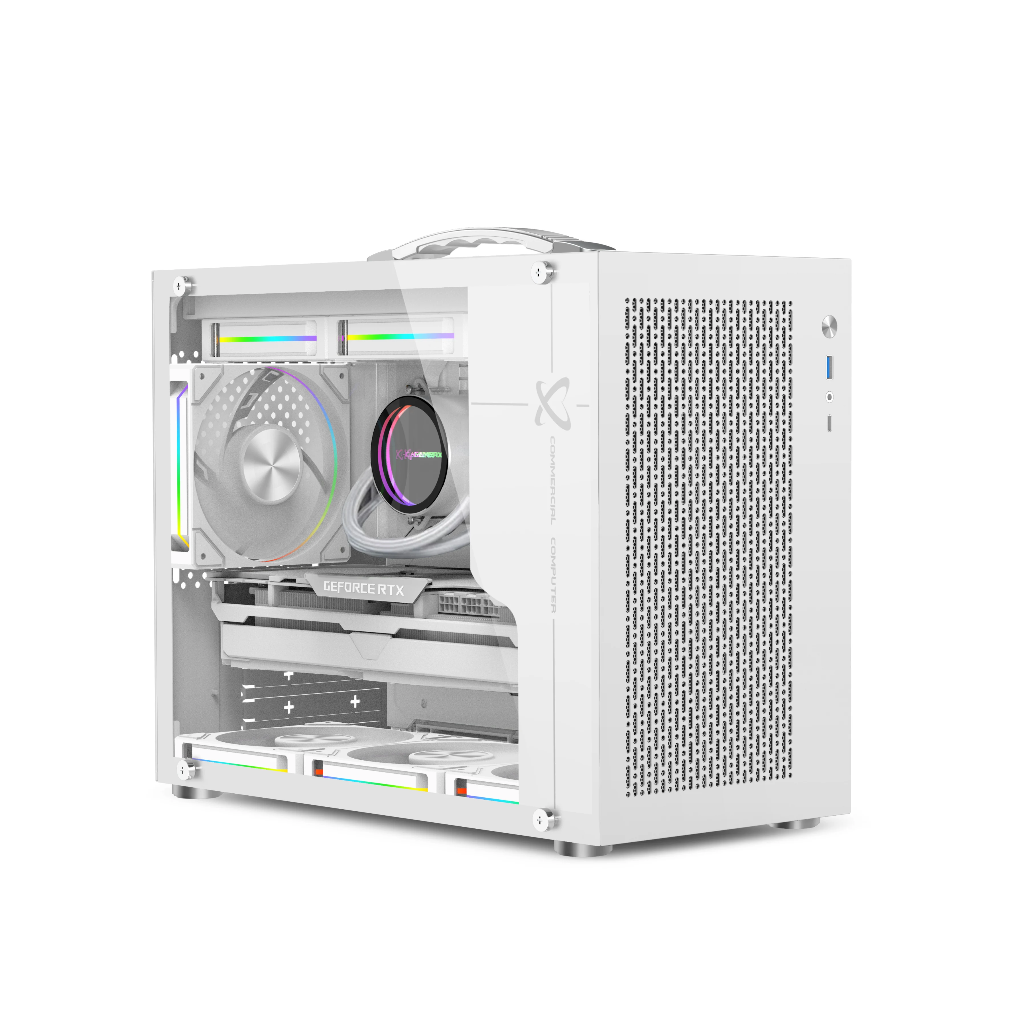 X-Gamerx X100 Pro M-ATX PC Case Transparent Side 240 Water-Cooled