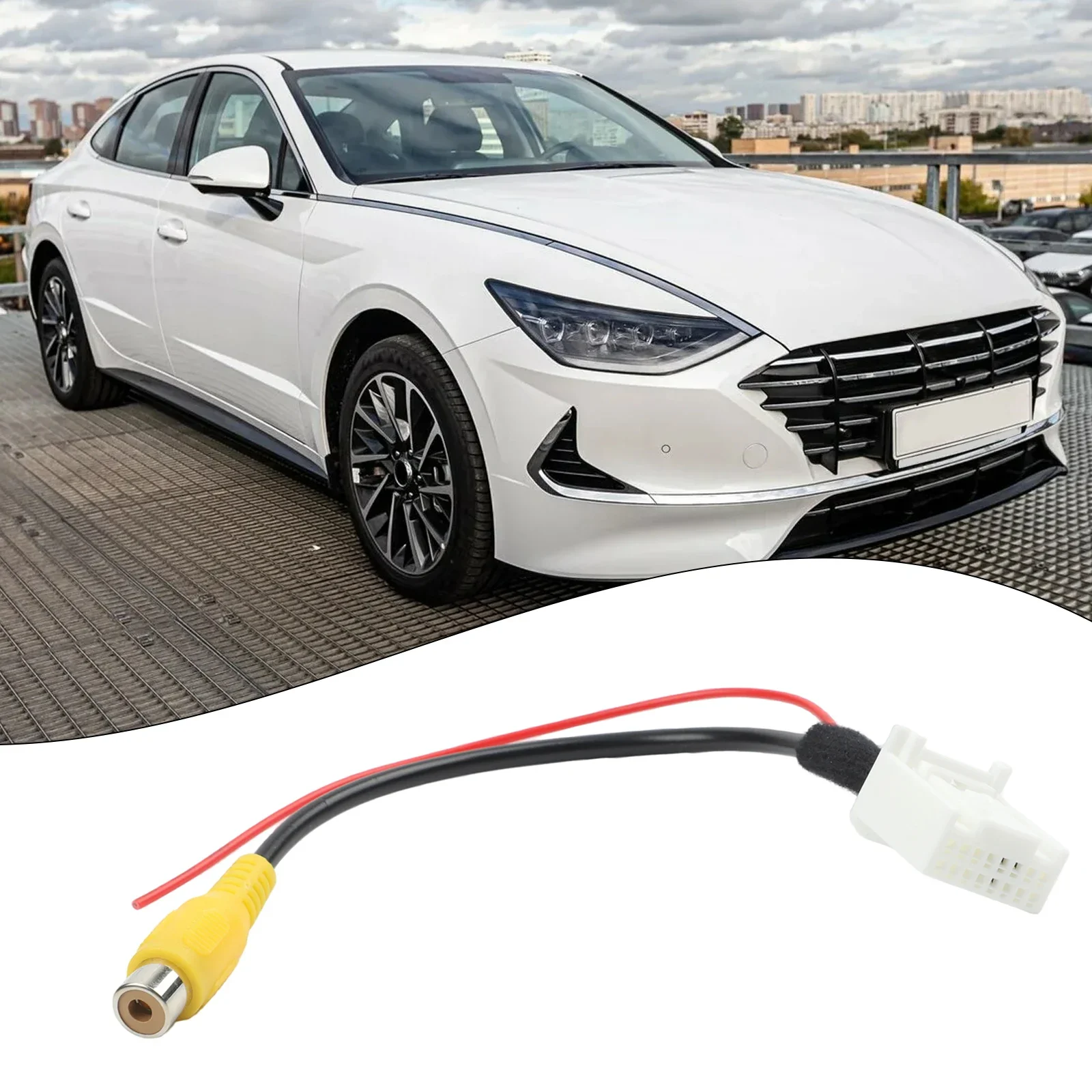 Car Reversing Camera 16 Pin Input Cable ABS Reverse Cable Easy Use Non-deformable Material Practical Reliability For Hyundai