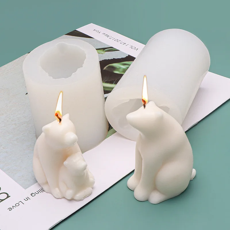 

Cute Polar Bear Candle Mold 3D Silicone Aromatherapy Soap Making Mould DIY Bears Family Cake Decoration Baking Fondant Molds