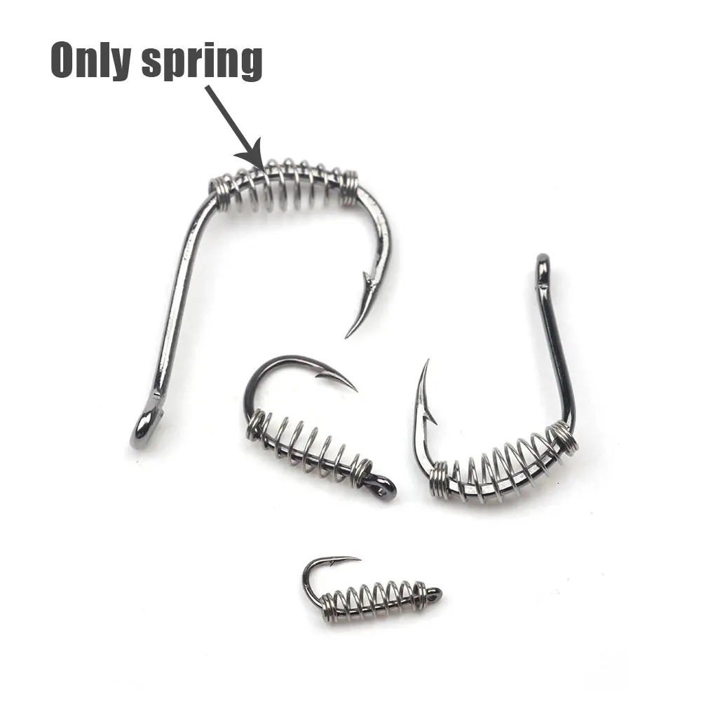 

50Pcs/lot Fishing Hook Carp Hook Barbed Swivel Spring Single Circle Explosion Hook Accessories Fishing Tackle Fishing Tool