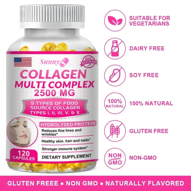 Hydrolyzed Collagen Supplement - for Healthy Hair and Skin, Antioxidant Dietary Supplement, Non-GMO