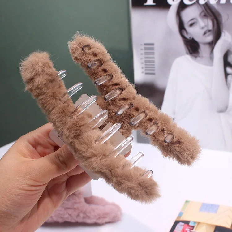 Pinza para el pelo con forma de tarjeta de sentido avanzado, pinza para el cabello de Corea, pinza para el cabello de tiburón de felpa dulce y