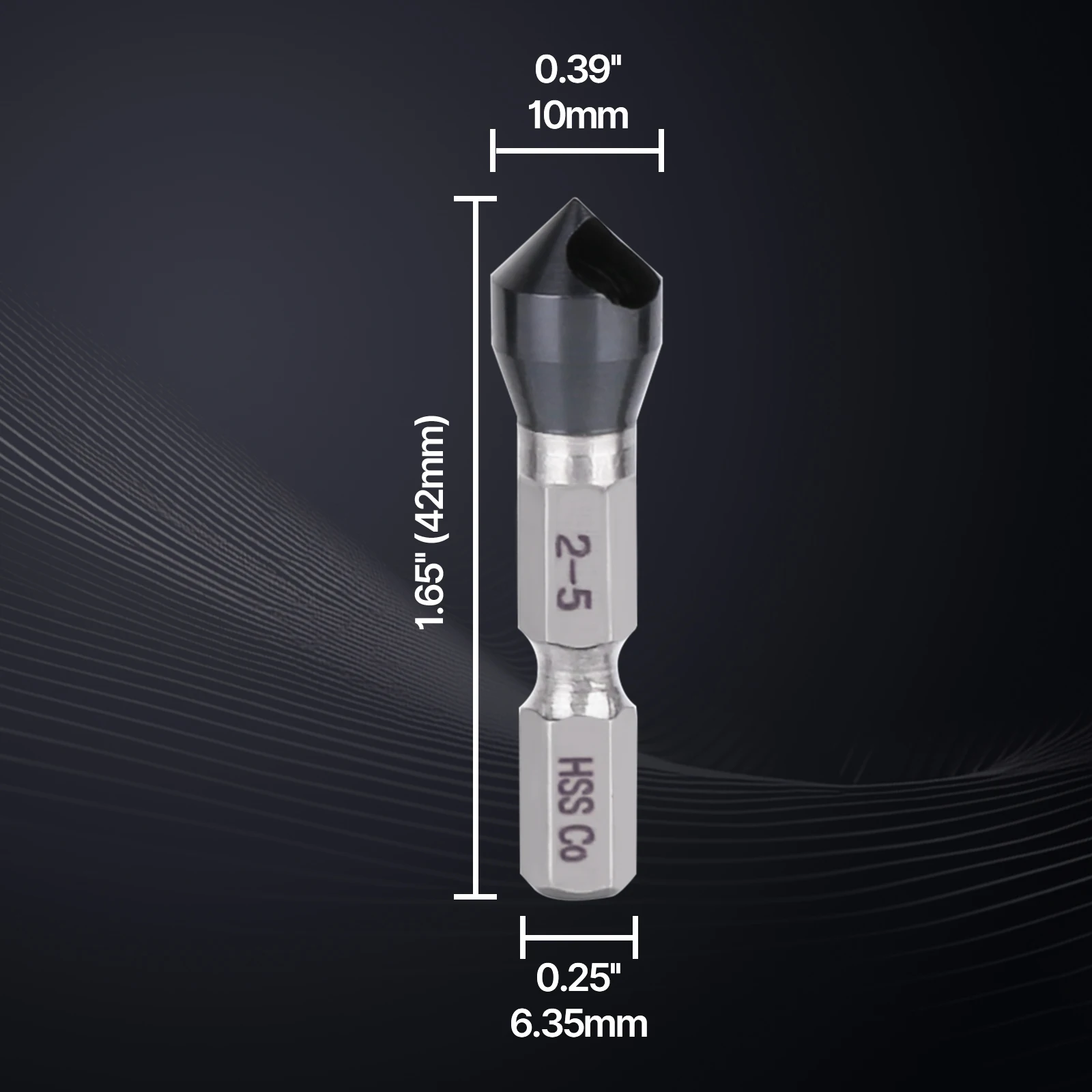 M35 Kobalt-TiAlN Senkerbohrer mit Schnellwechselsystem, 1/4" Sechskantschaft, 90-Grad-Entgratungs- und Fasenfräser – Detail 9