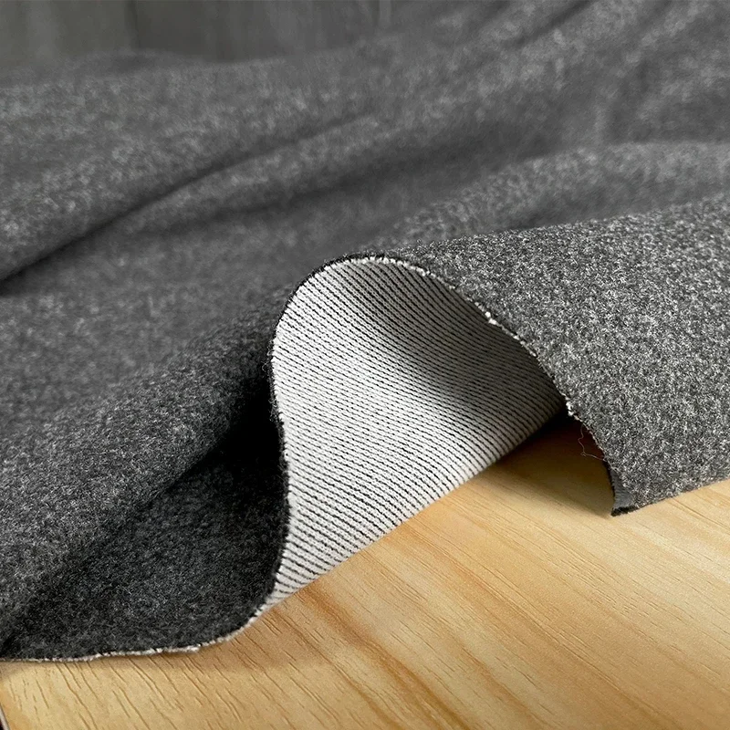 Woolen Fabric Dark Gray Coat Windbreaker Clothing Designer Wholesale Cloth Diy Sewing By The Meters Material