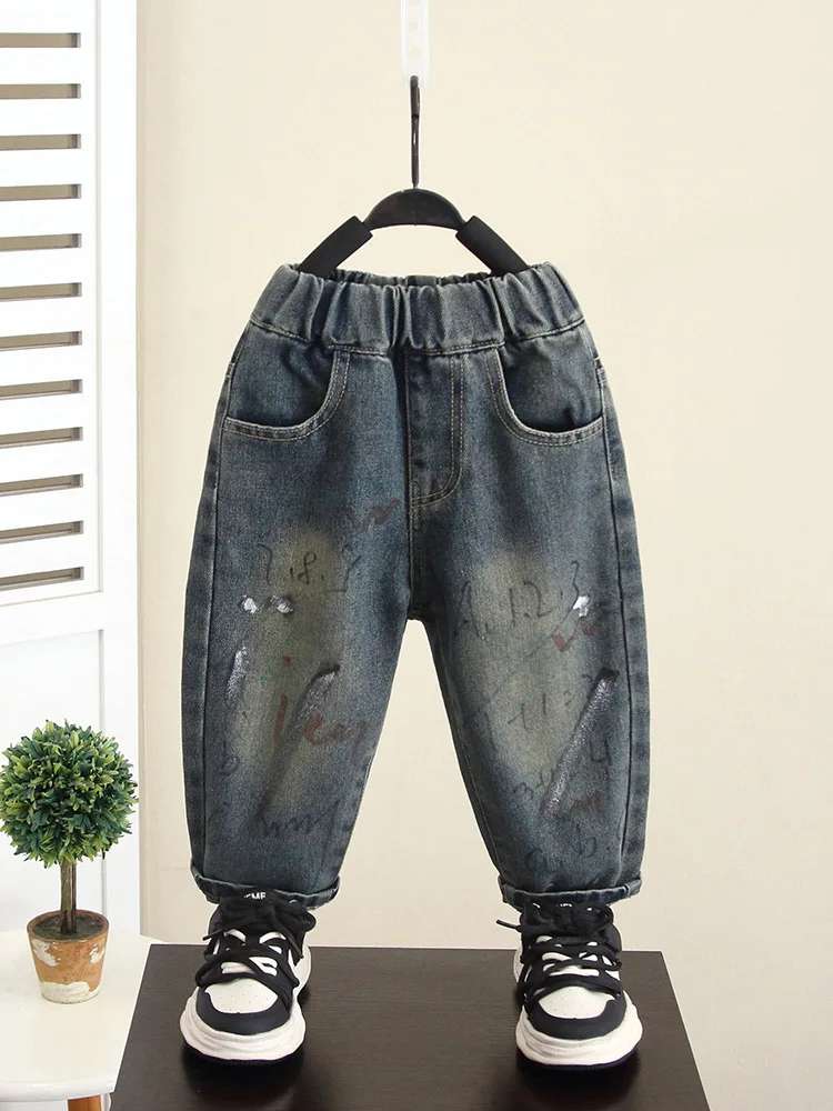 

Spring&Autumn Boys Casual Jeans Children Jeans Kids Trousers Toddler Girl Clothes 2-10 Years Baby Boys Loose Harem Pants