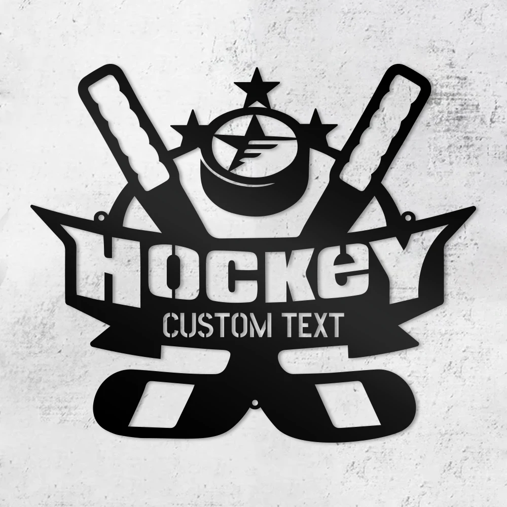 

1pc Hockey stars Custom Text Metal Wall Signs Metal Wall Plaque For Bedroom Décor