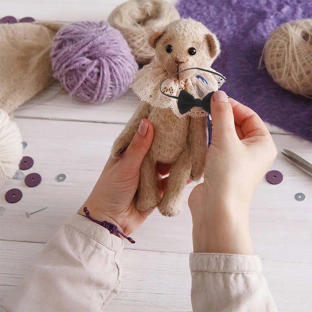 2Pcs Miniature Necktie for 20Cm Cotton Cute Formal Accessory Versatile Wardrobe Addition for Pretend Play Or Room Decor