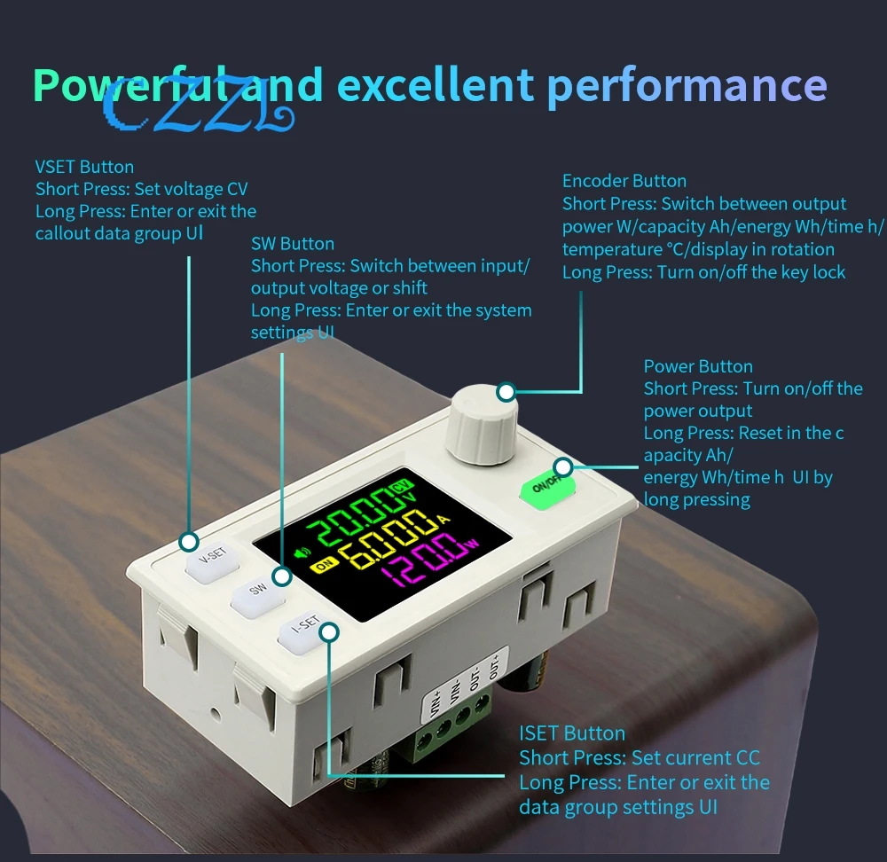 SK120X CNC DC Regulated Power Supply DC-DC Step Up/Down Bench 6-36V to 0-36V 120W USB Stabilized Voltage Boost Buck Converter