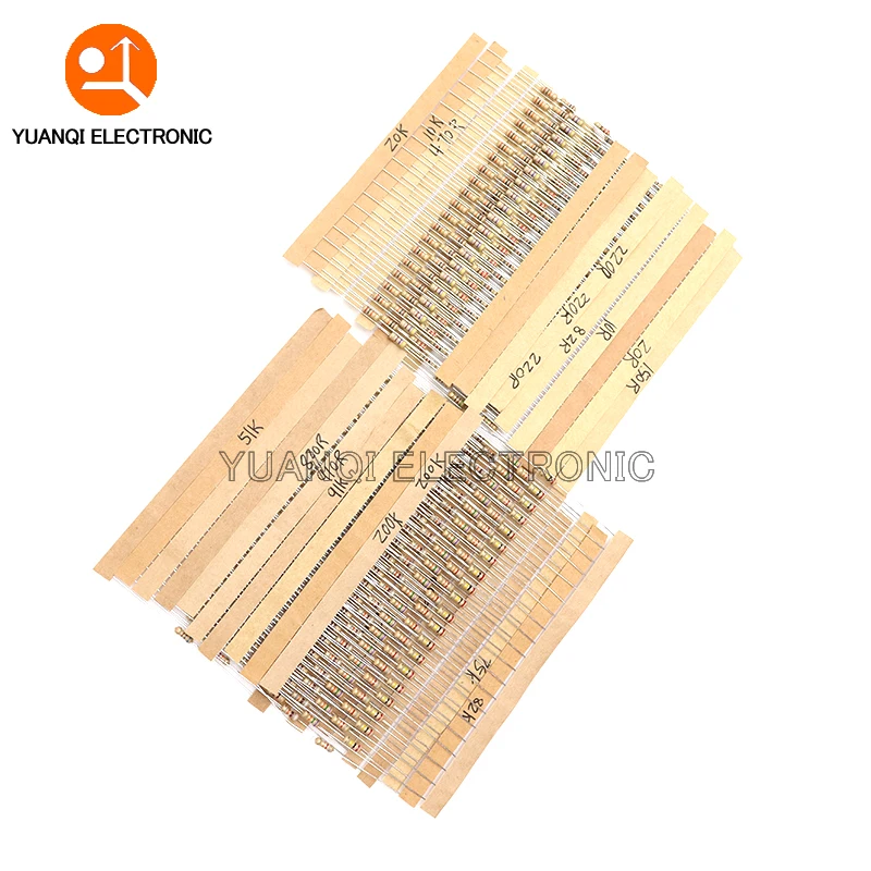 860pcs 1/4W Kit de resistor de filme de carbono 5% Conjunto sortido de resistência 43valuesX20pcs 1R - 1M Ohm 0,25W Pacote de amostras