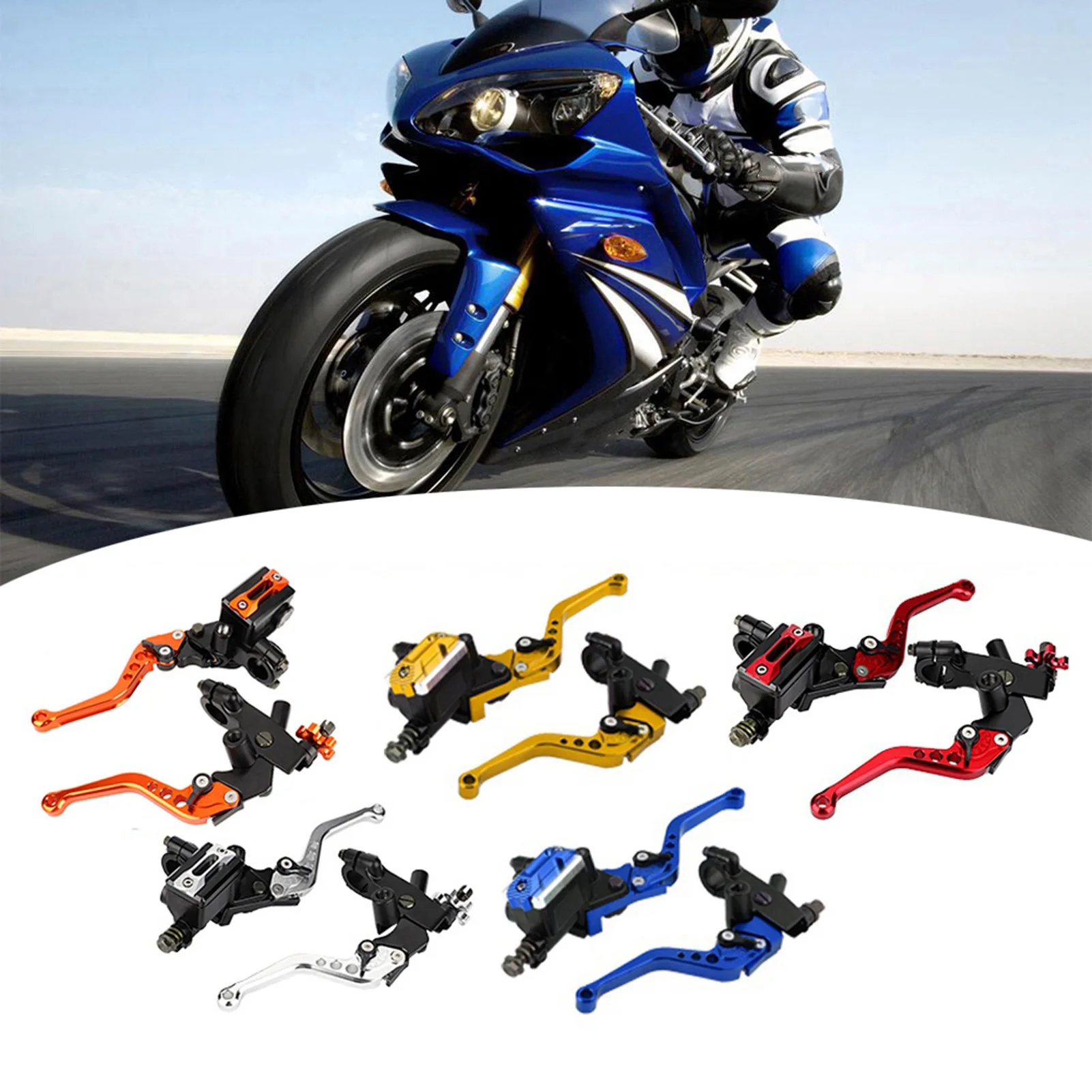 New 2Pcs 22mm Universal Motorcycle Handlebar Master Cylinder Levers Handle Hydraulic Brake Pump Clutch Adjustable Hand Lever
