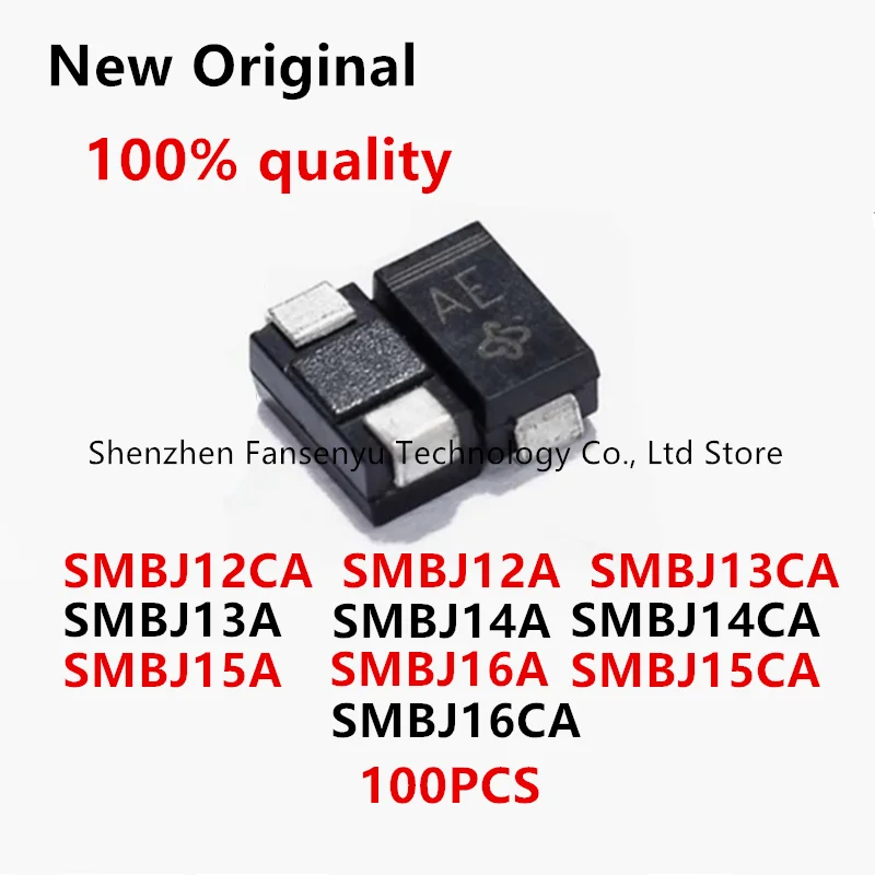 

100Pcs SMBJ12CA SMBJ12A SMBJ13CA SMBJ13A SMBJ14A SMBJ14CA SMBJ15A SMBJ15CA SMBJ16A SMBJ16CA SMBJ unidirectional bidirectional