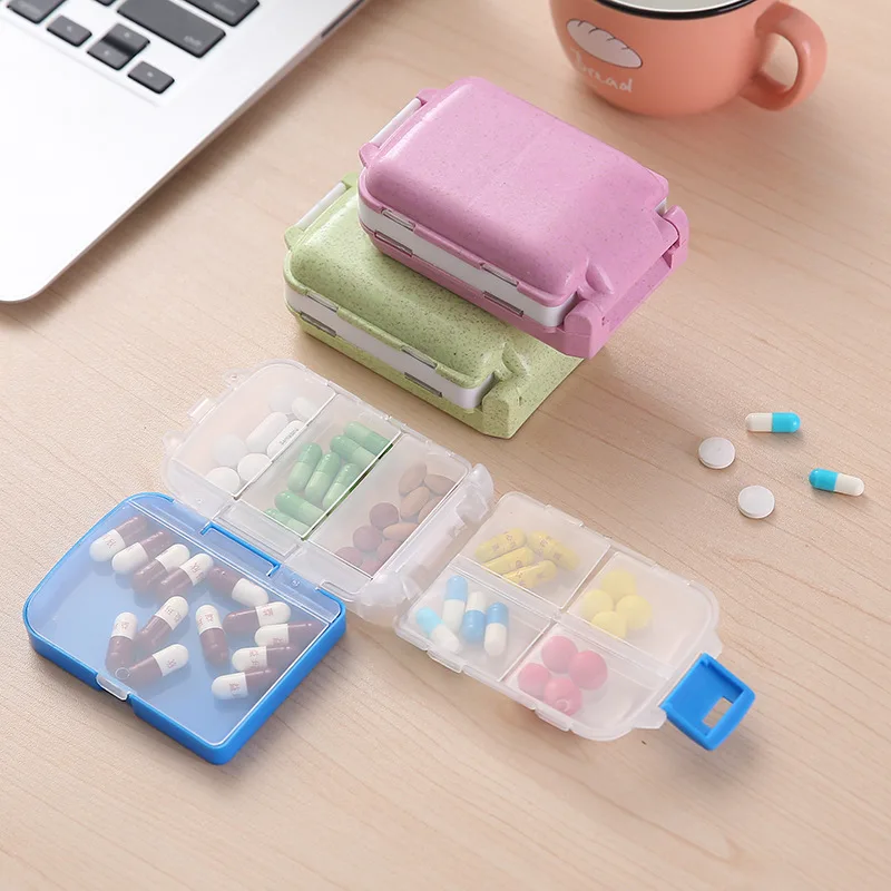 Mini Pill Box Vitamin Holder Portable Weekly Pill Cases Medicine Tablet Storage Container Case Medicine Drug Box Pills Organizer