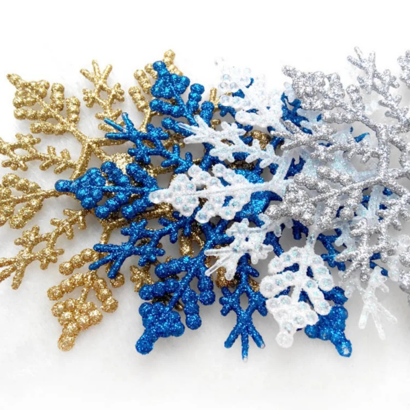 10cm Plastic Powder Snowflake Colorful Plastic Snowflake Decoration Indoor House Restaurant Bar Party Party Decoration