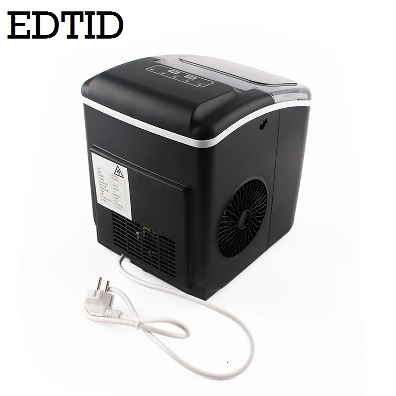 EDTID Mini Automatic Electric Ice Maker Bullet Round Block Ice Cube Making Machine 15kgs/24H Small Bar Milk Tea Coffee Shop EU