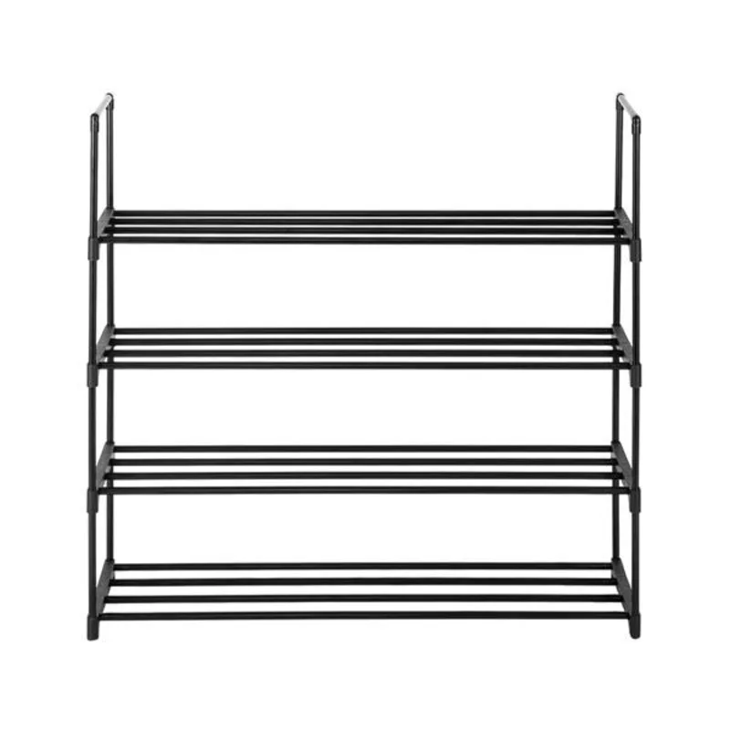 

13 Tube Designed Shoe Rack Black Minimalist Style Fit Bedroom Closet Efficient Shoe Storage Practical Home Shoe Organizing Rack