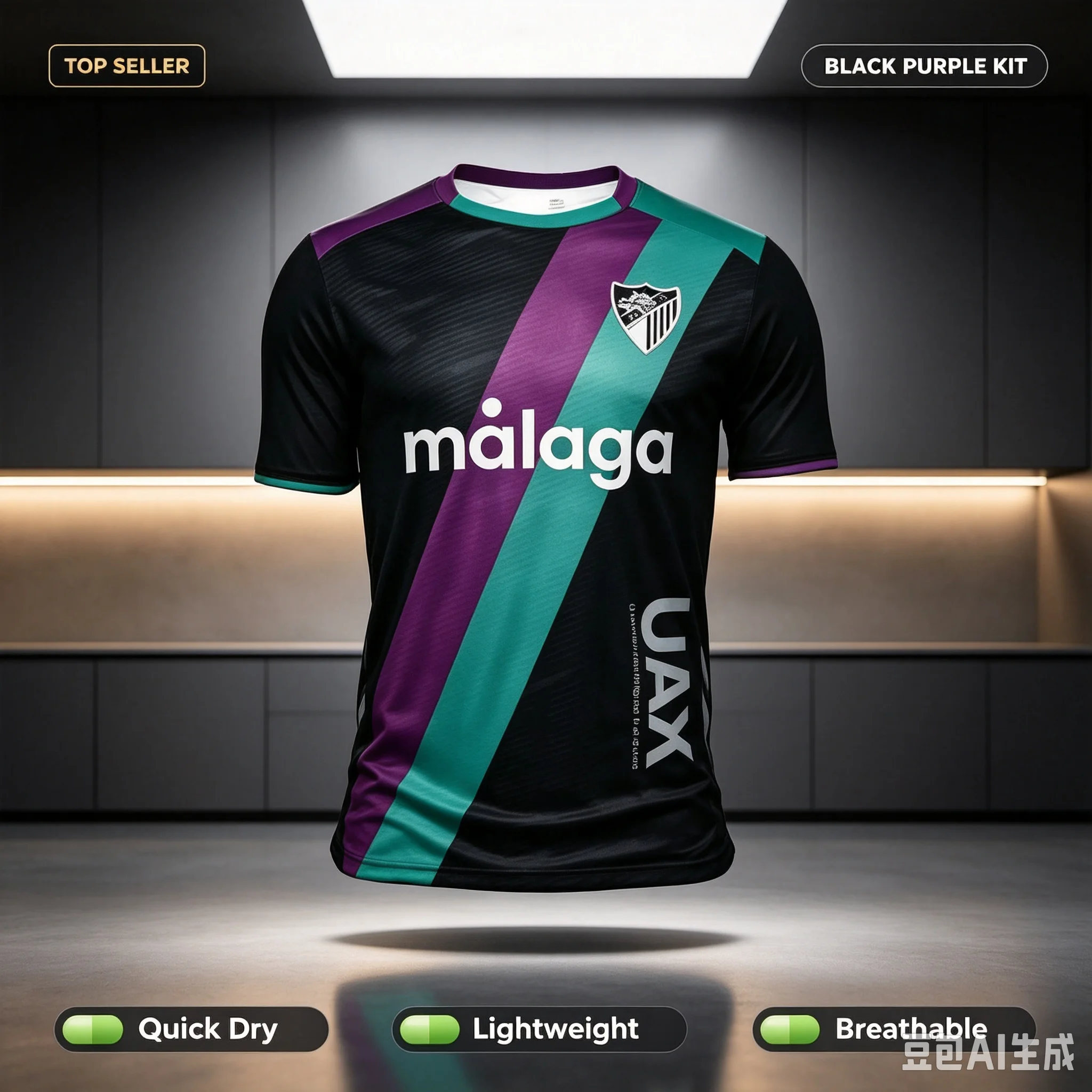 2026-27 Neues Herren Spanien Top Erwachsenen Heimtrikot Fußballspiel Sport M-Málaga Heim Herren Trainings-Atmungsaktives Fußball-Eltern-Kind-Set