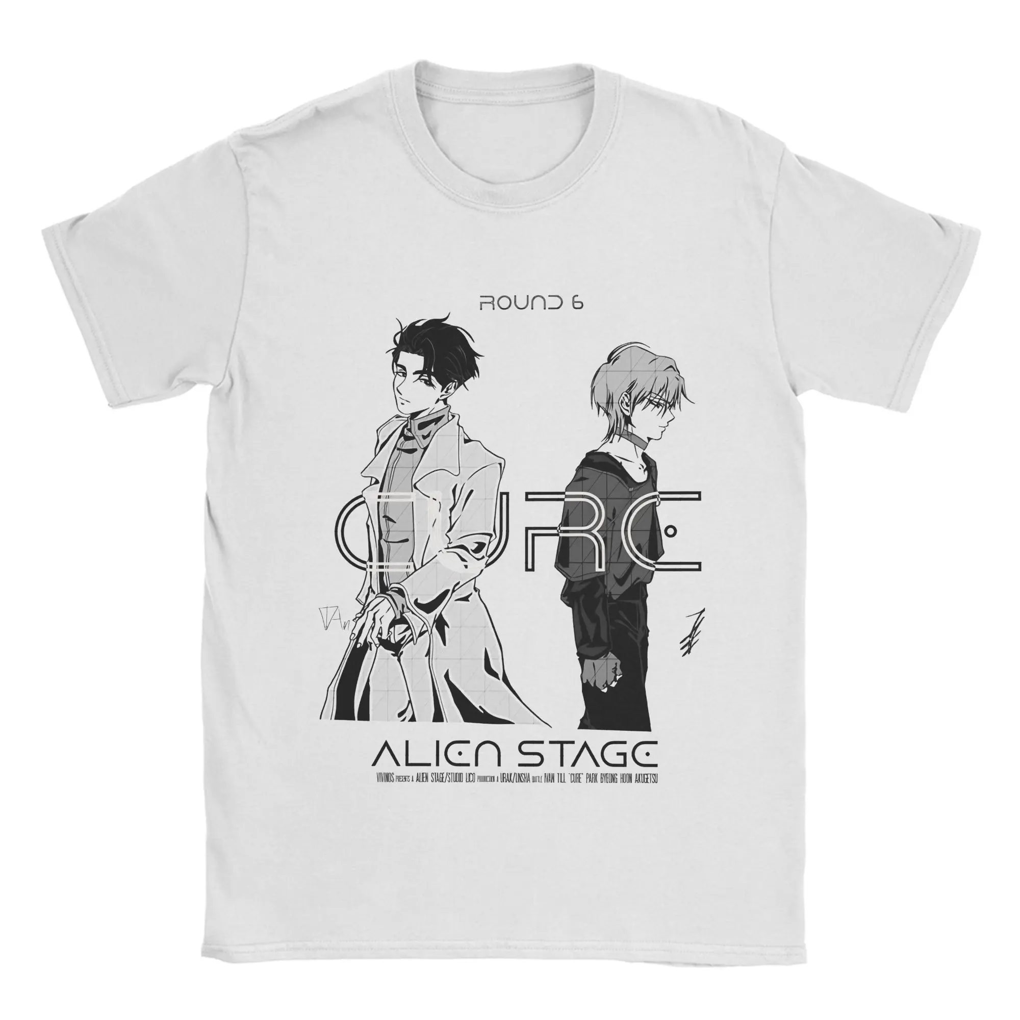 Men's T-Shirt Alien Stage   Casual Cotton Tees Short Sleeve  T Shirts Crewneck Clothes Big Size