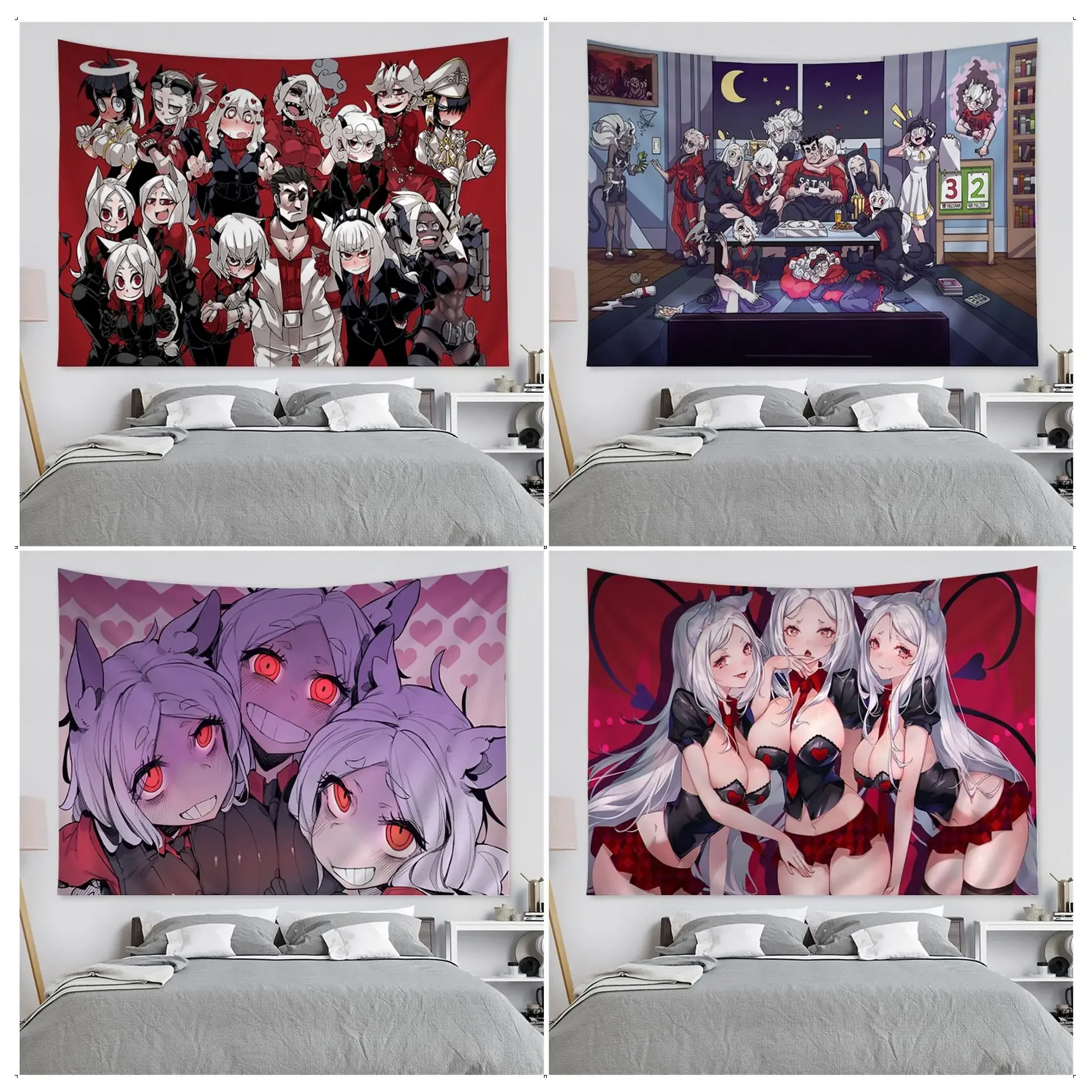 

Helltaker Hanging Bohemian Tapestry Home Decoration Hippie Bohemian Decoration Divination Kawaii Room Decor
