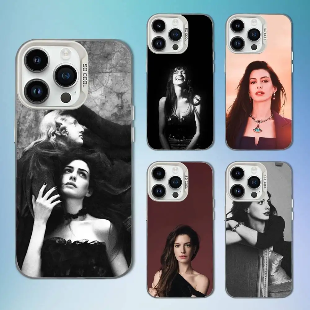 

Actor A-Anne H-Hathaway Phone Case For iPhone 16,15,14,13,12,11,Mini,XS,Pro,SE,MAX White Matte Shockproof Cover
