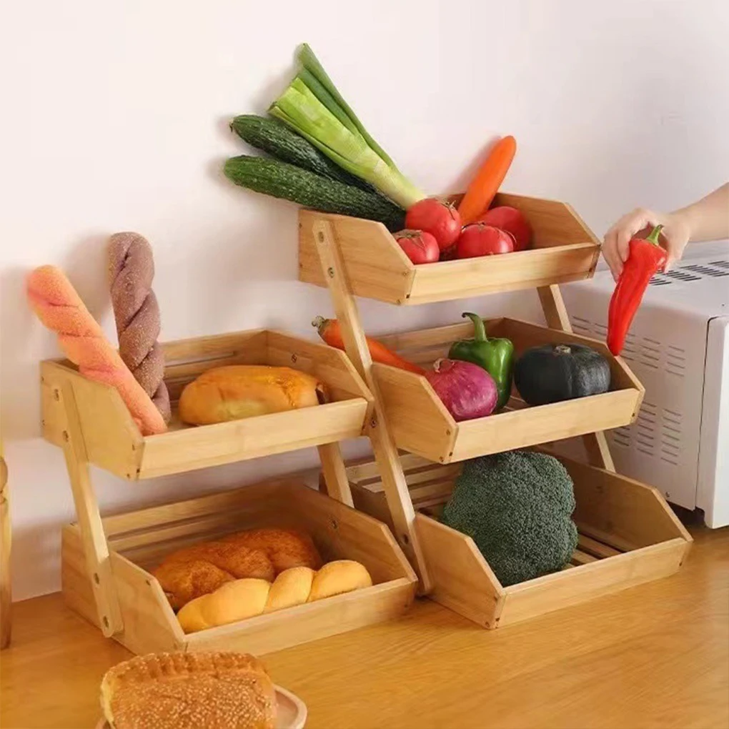 

Двухслойная бамбуковая корзина с фруктами, функциональный и стильный кухонный аксессуар, бамбуковая корзина с фруктами, 2-уровневая A