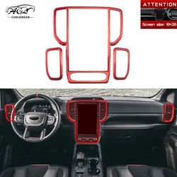 ABS Red 10.1 12 inch Navigation AC Outlet Vent Frame Trim Cover Interior Decorative for Ford Ranger Everest Raptor 2023