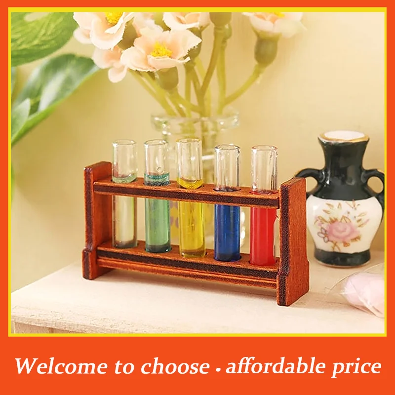 

*1Set new 1:12 Dollhouse Miniature Color Test Tube w/Rack Model Laboratory Decor Toy Doll House Accessories