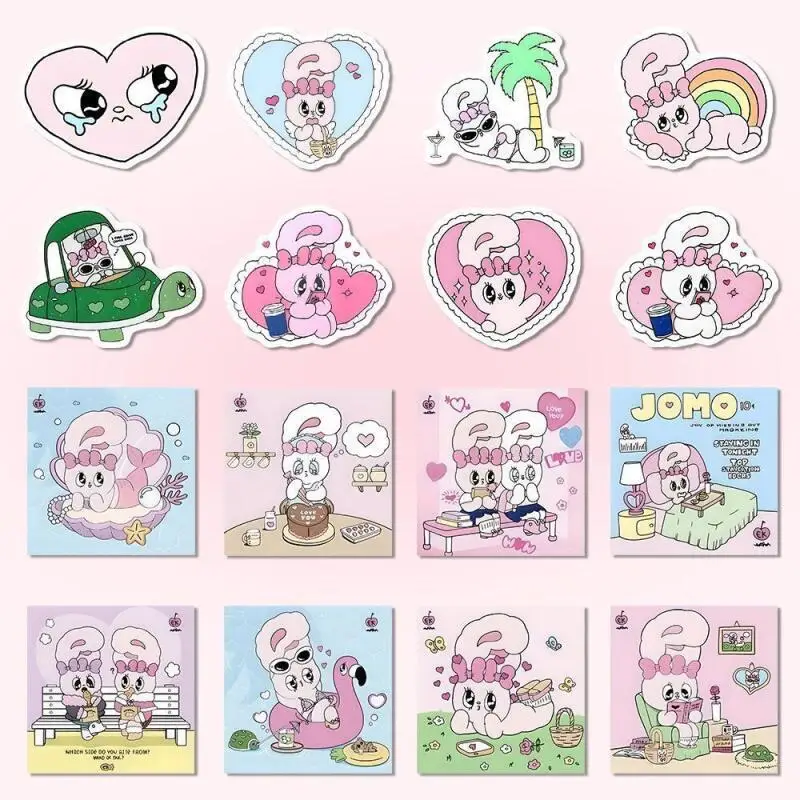 55 قطعة من ملصقات استير الكرتونية اللطيفة على شكل أرنب إبداعي ملصقات قطع مستقلة لكوب الماء وحافظة هاتف لسطح المكتب ألعاب تزيين ذاتية الصنع