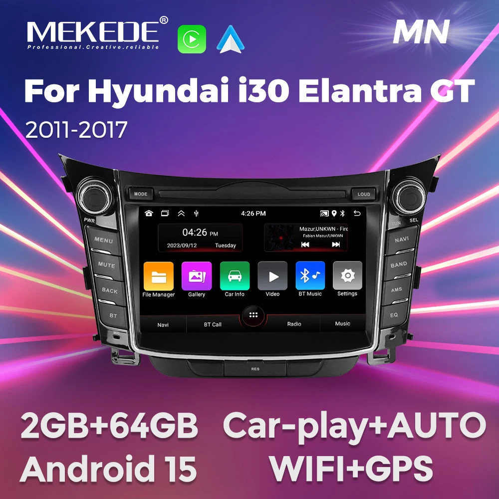 MEKEDE 7 Zoll All In One Für Hyundai I30 Elantra GT 2012–2017 Android Smart Auto Radio Stereo Carplay Navigation IPS Kopf Einheit