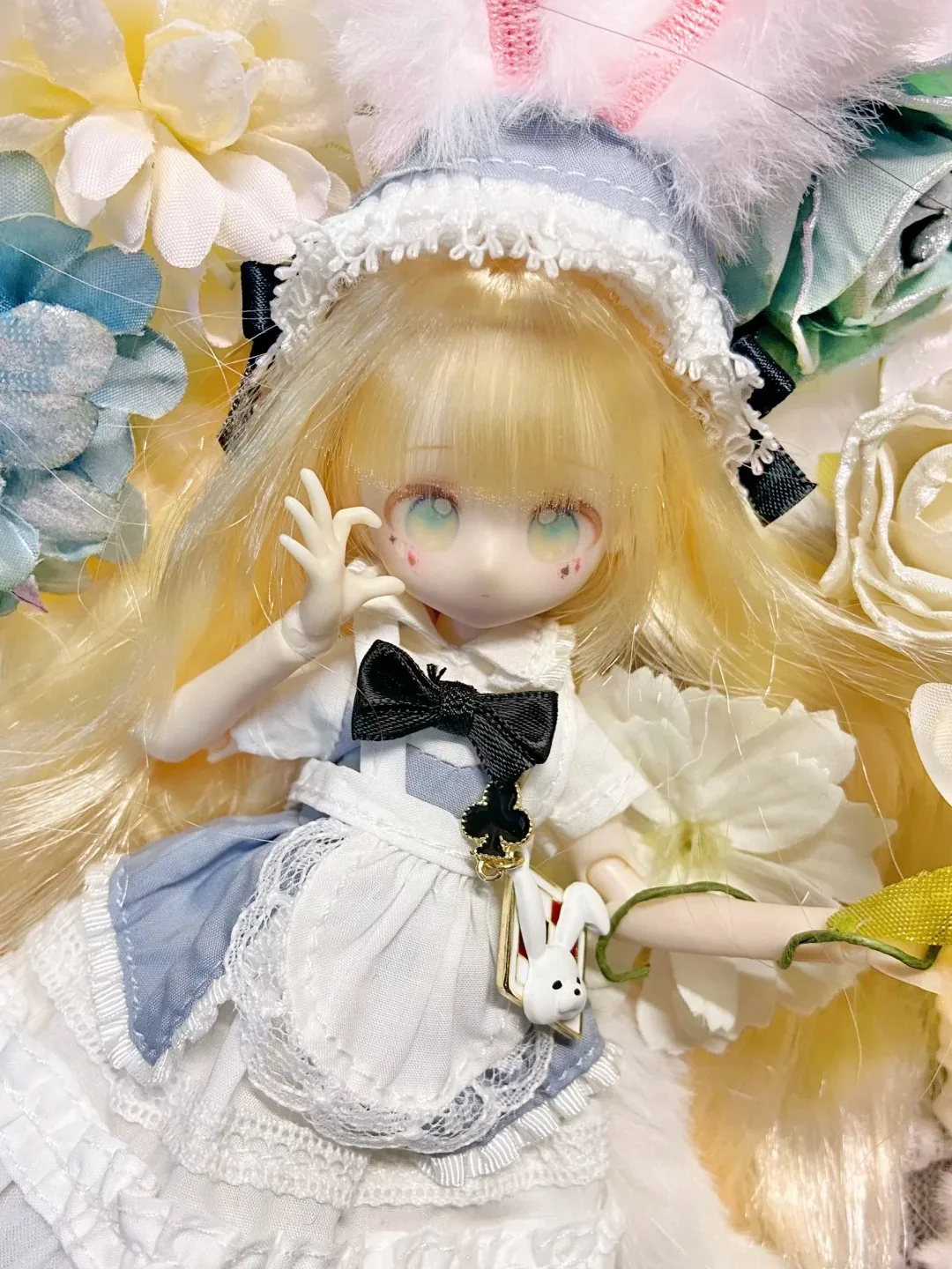 Authentic 1/8 Mjd Momotale Rabbit Tea Party Spring Lily Of The Valley Whispers Series Kawaii Style Diy Mjd Collectible Toys