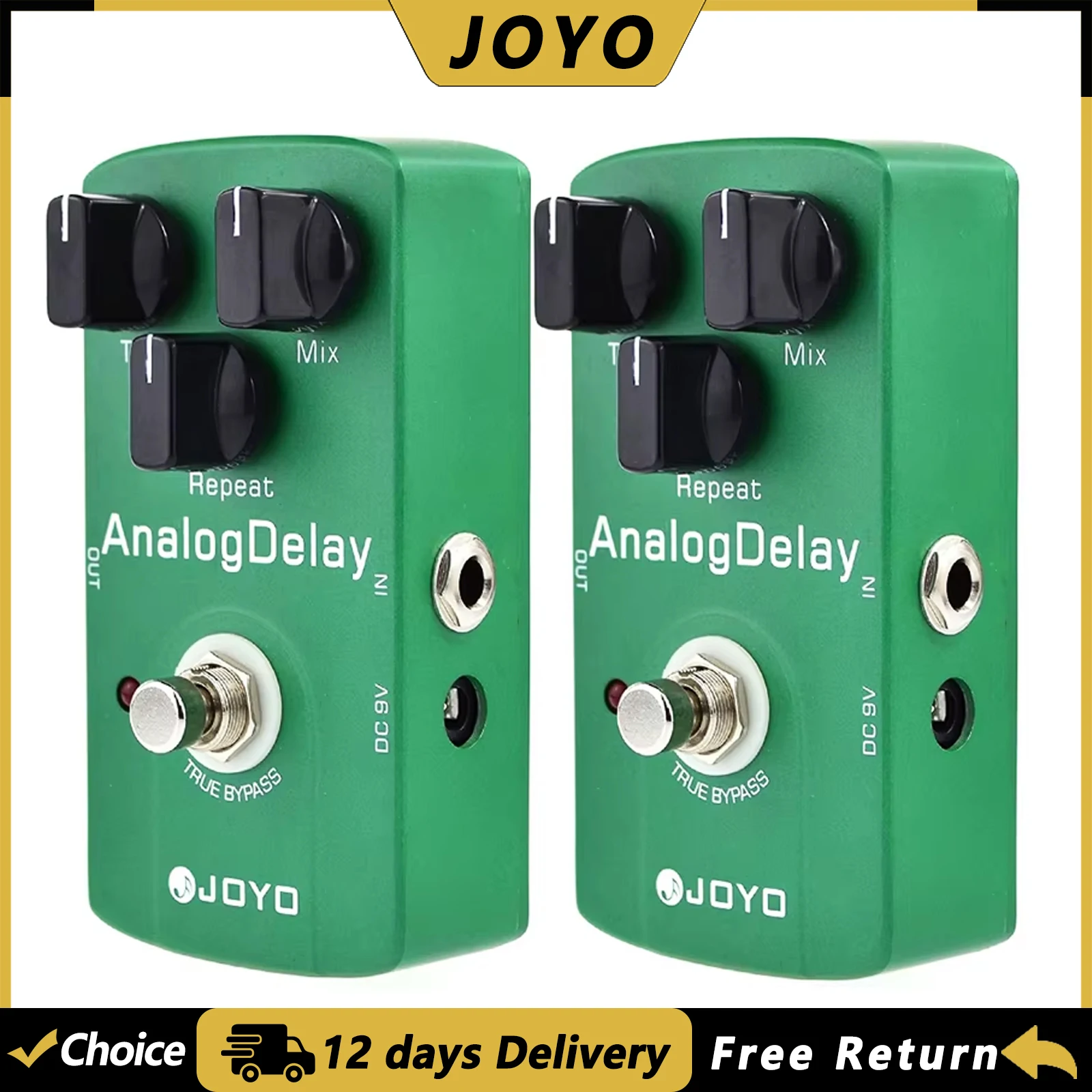 

2PCS JOYO JF-33 Analog Delay Effect Pedal Guitar Digital Delay Pedal Metal Shell True Bypass Electric Guitar Parts & Accessories