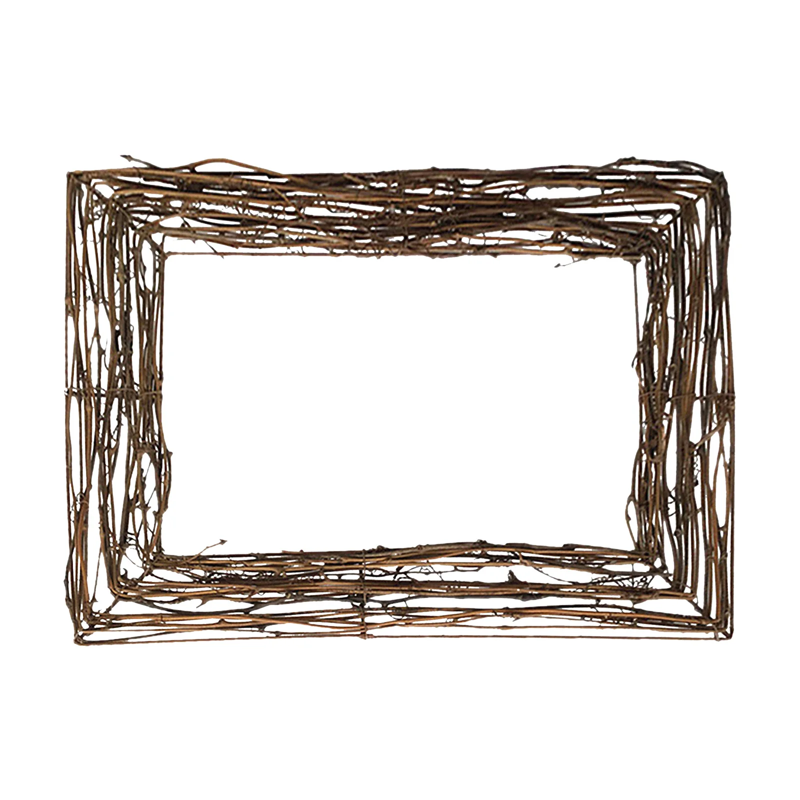 

1Pcs Square Wreath Base Natural Vine Branch Handwoven Craft Frame for Wall Door Window Festive Decor Wreath Base