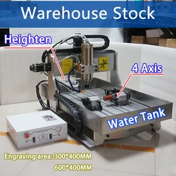 Máquina de grabado CNC LY 6040 Mach3 de 4 ejes 2200W 1.5KW 800W Motor de husillo 3040 CNC enrutador de madera con tanque de agua grabador de Metal