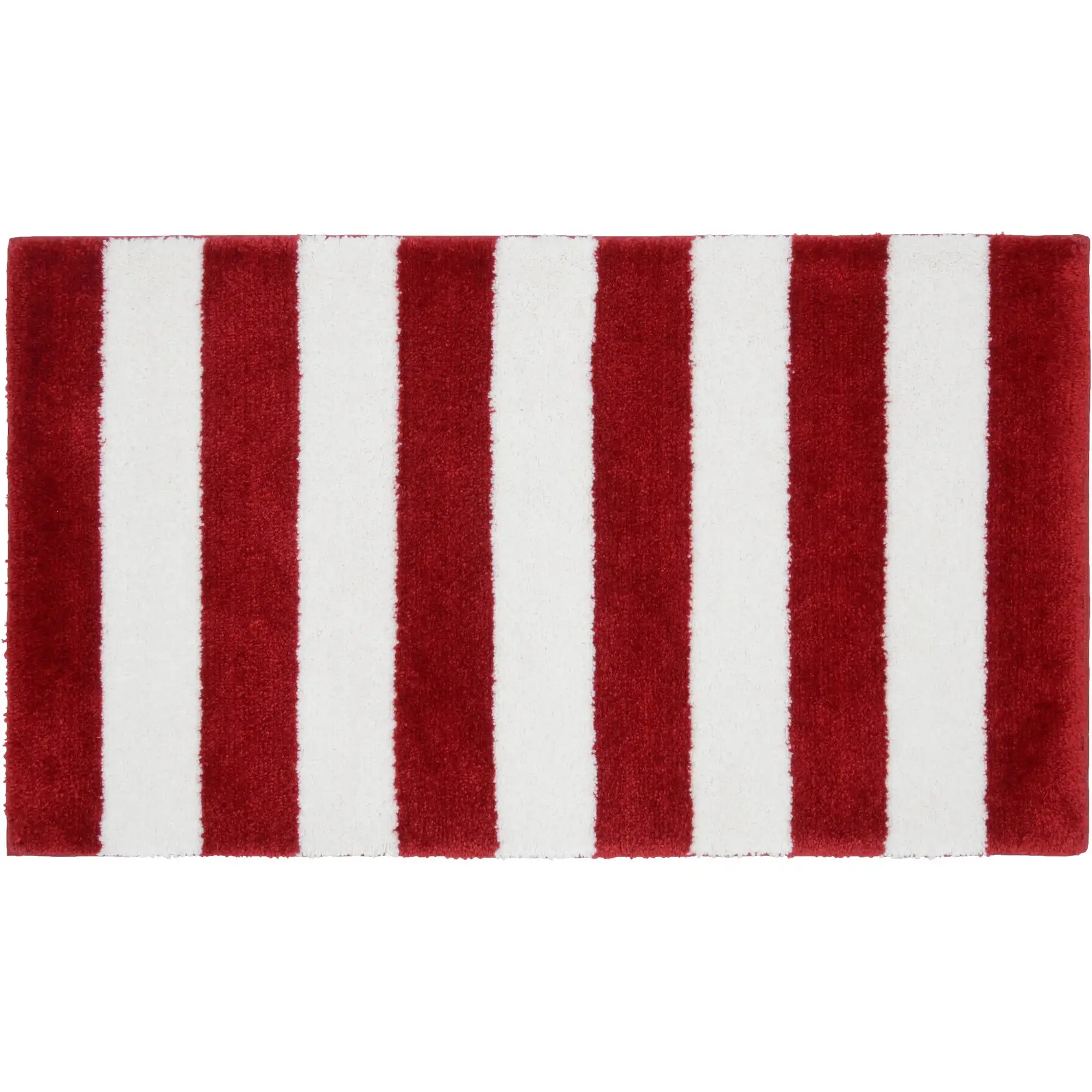 

Garland Rug Beach Stripe Washable Crimson Red/White Bathroom Rug, 21 X 34