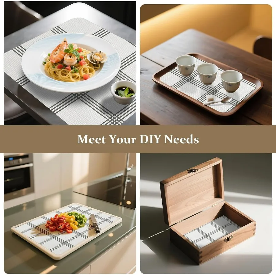 Heavy duty non adhesive non slip drawer and shelf liner for kitchen cabinet with waterproof protection easy to cut using measur