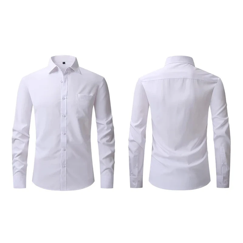 

US Size Elastic Shirt New Men's Business and Leisure Long Sleeved Shirt Slim Fit Professional Dress Best-selling Seasonal Style