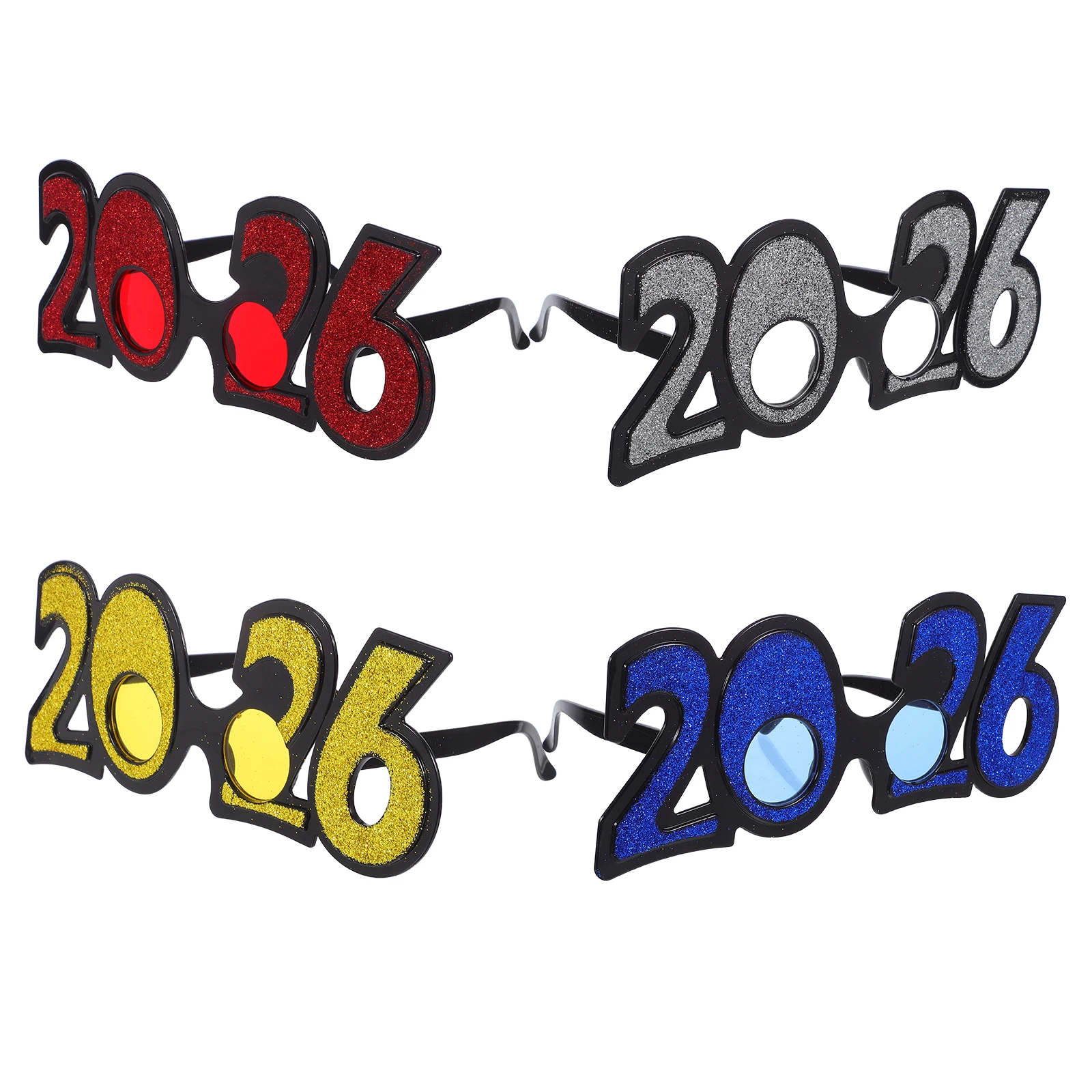 

4 PCS Party Decoration Glasses New Year Eyewear Novelty Sunglasses for Adults Eyeglasses Eve Years Supplies