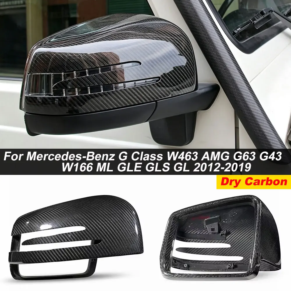 AISKA Dry Carbon Fiber Mirror Shell Mirror Cover for Mercedes-Benz G Class W463 AMG G63 G43 W166 ML GLE GLS GL 2012-2019