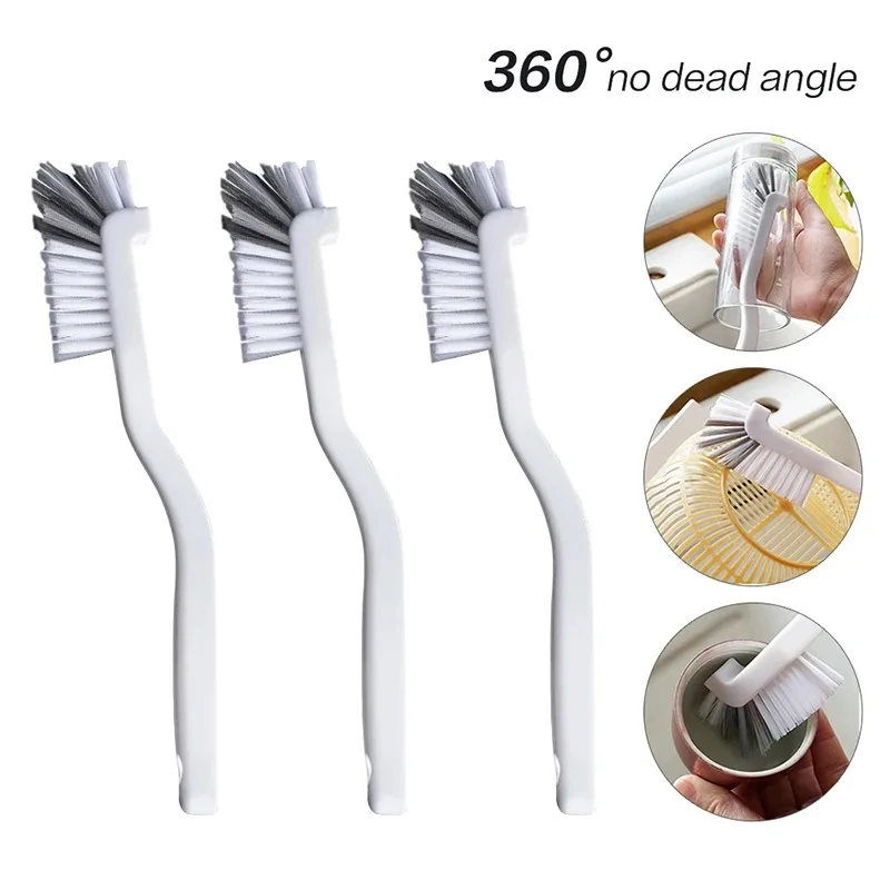 360 Degree Cleaning Narrow Brush Plastic Long Handle Milk Bottle Glass Tube Cleaning Pot and Bowl Brush Household Kitchen Tools