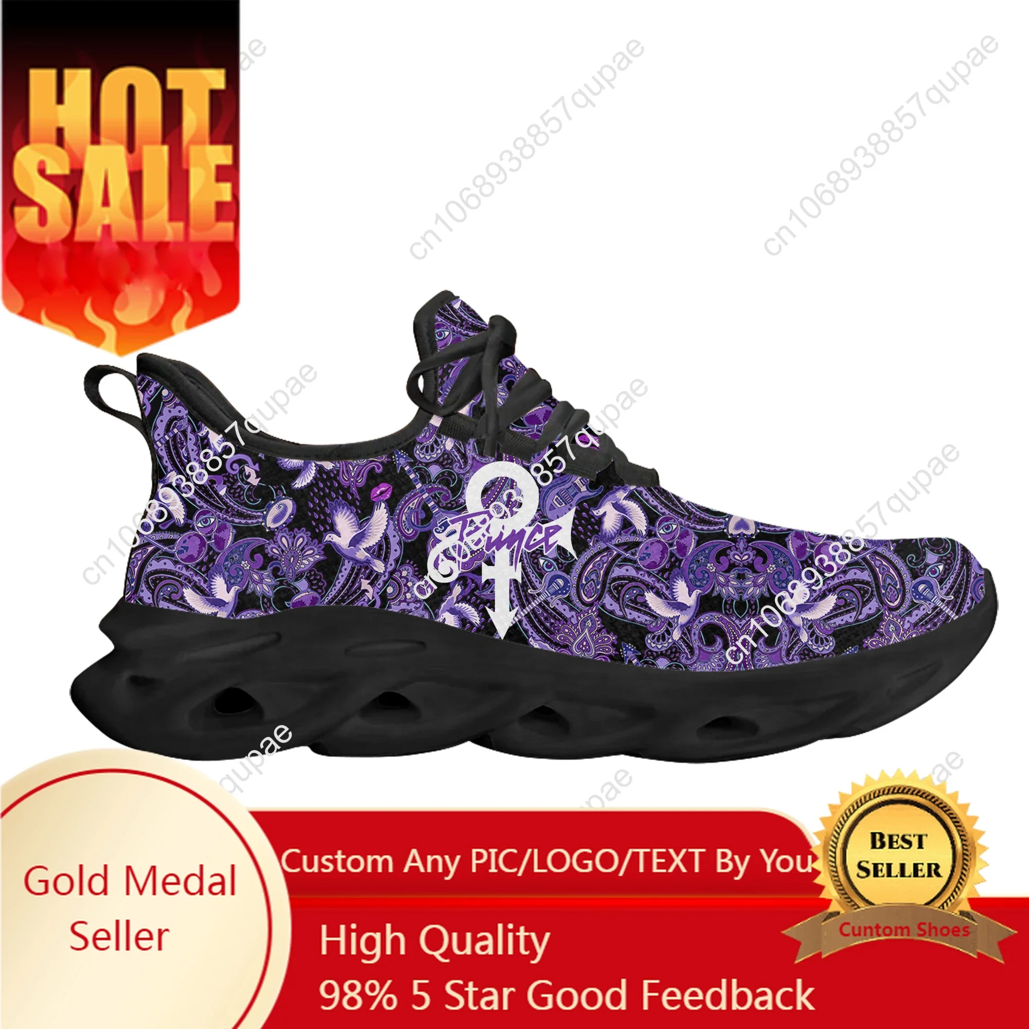 Prince Rogers Nelson Purple Rain Flats Sneakers Mens Womens Sports Running Shoes High Quality DIY Sneaker Customized Shoe