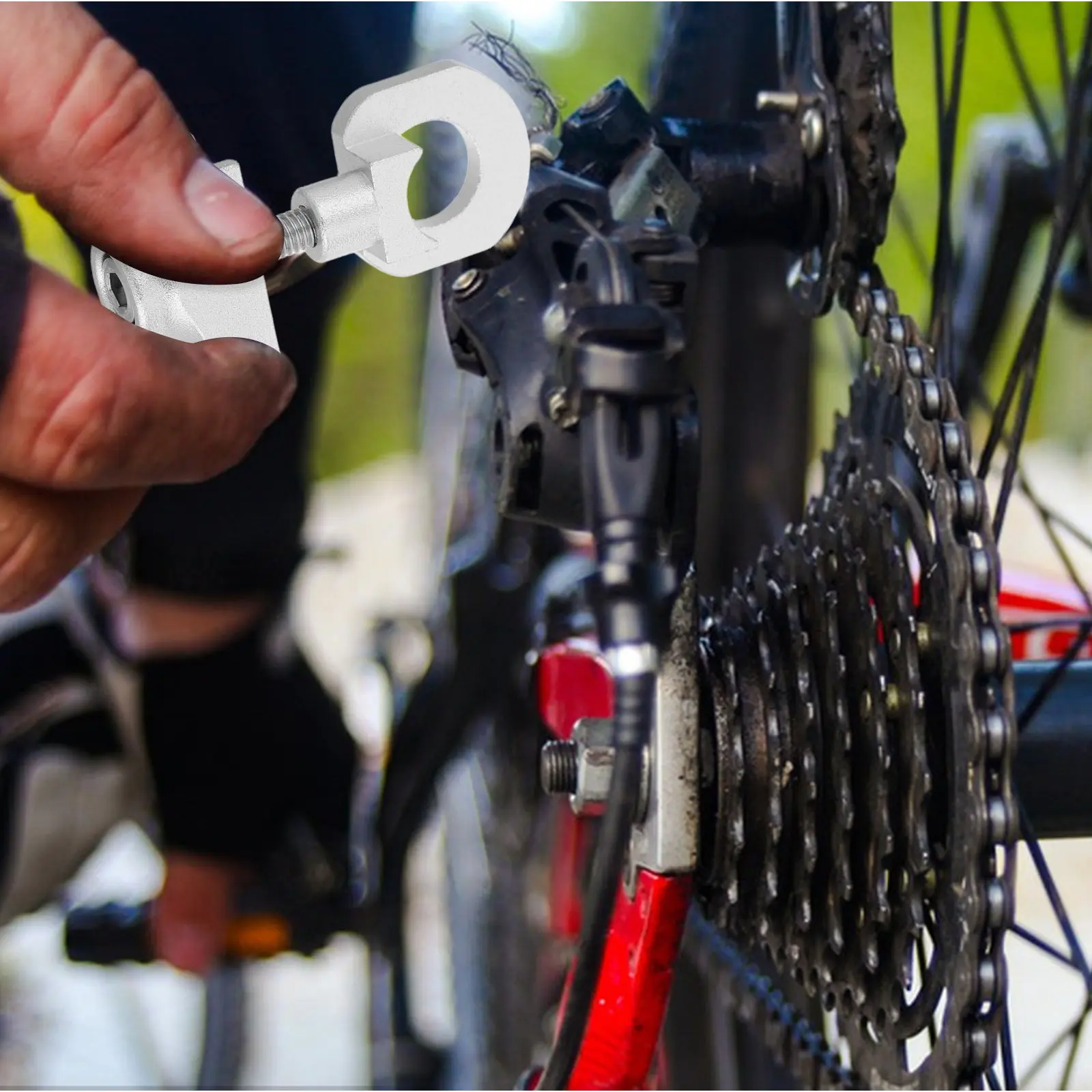 Bicycle Chain Tensioner Adjuster Tool Aluminum Alloy for Single Smooth Reliable Precise Tension Control Wide