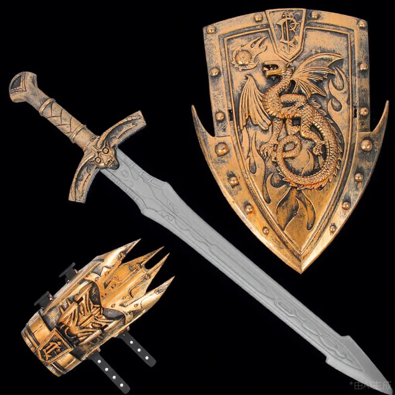 

1 set 1 Set Kids Set Shield Sword Plastic Role Play Costume For Party Stage Performance Cosplay Prop