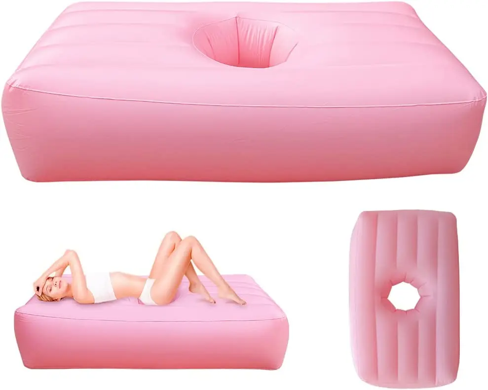 BBL Bed Inflatable Air Mattress with Hole for Sleeping After Brazilian Butt Lift Surgery Recover Waterproof BBL for Post Surgery