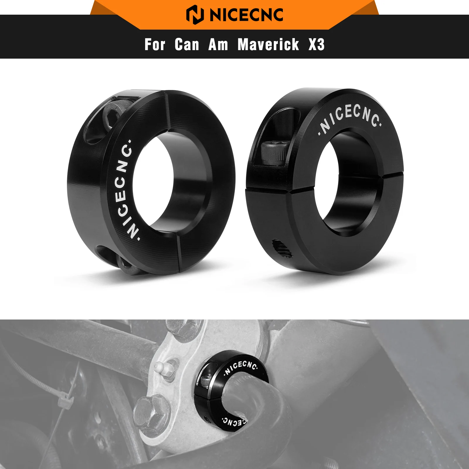 

2 Pcs Aluminum X3 Rear Sway Bar Clamp Collar UTV For Can Am x3 2017-2023 Maverick X3 4x4 Turbo DPS 2017-2020 2019 900 HO