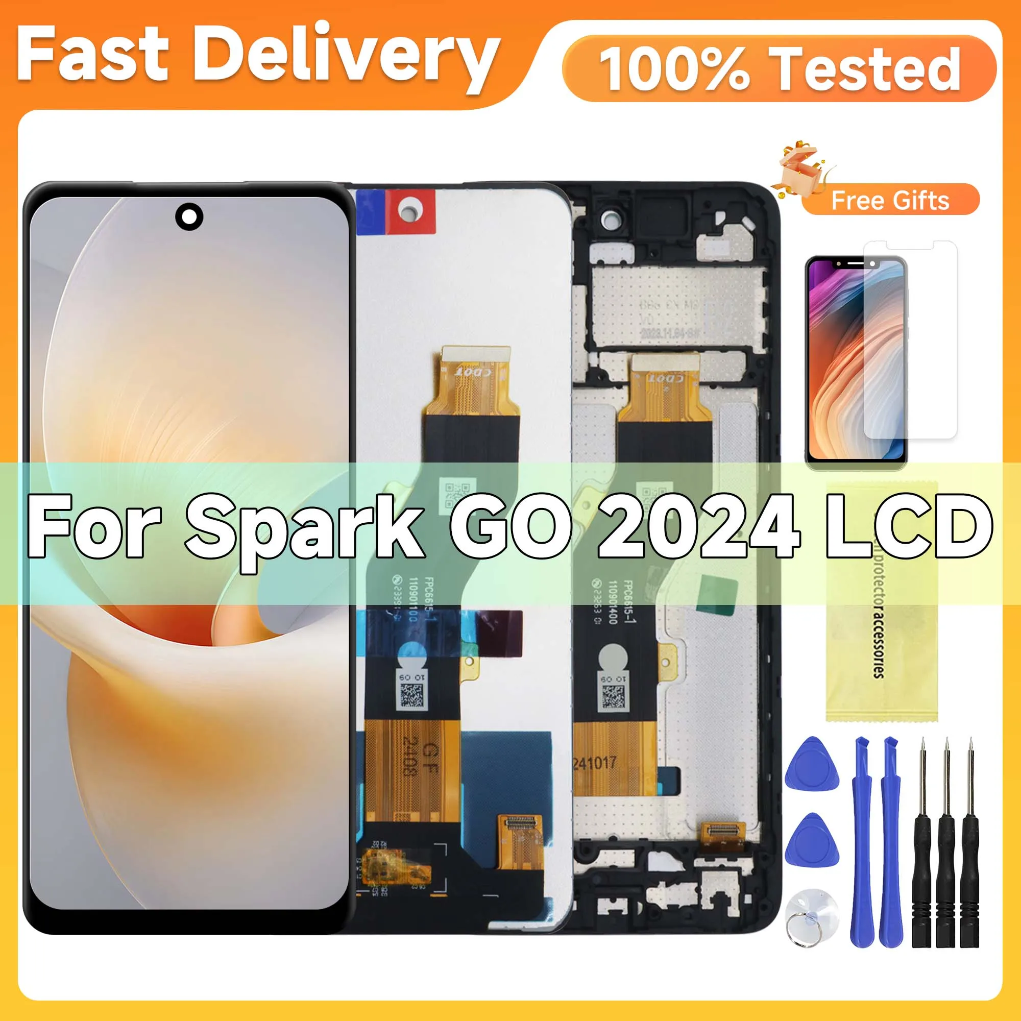 

6.6" For Tecno Spark Go 2024 LCD BG6 Display Screen Touch Digitizer Assembly For Tecno Spark Go 2024 BG6 LCD Replacement Parts