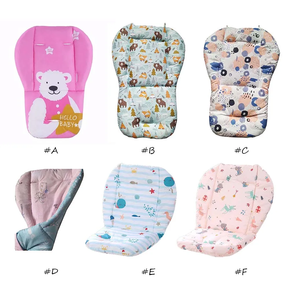 유모차 쿠션 의자 패드 동물 프린트 베이비 워머 어린이 하이 체어 라이너 매트 유모차 액세서리 코튼 매트 유모차 매트