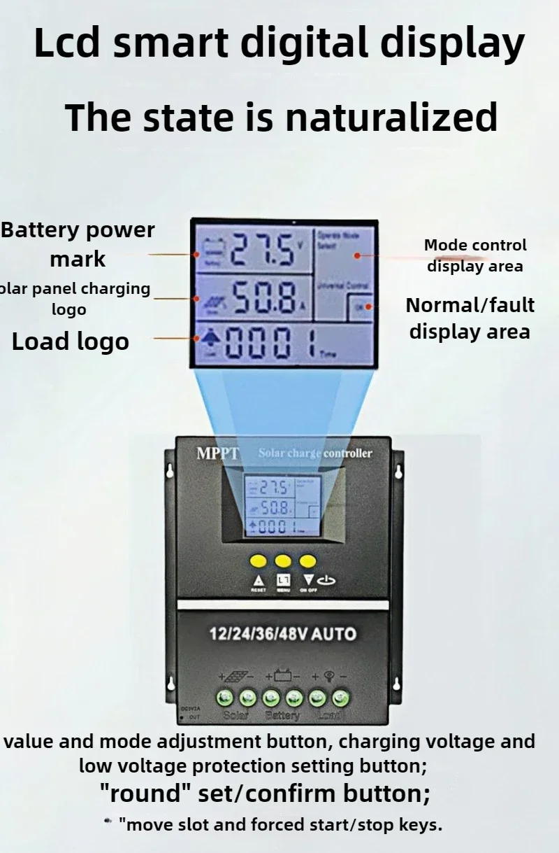 

Excellent MPPT Solar Controller 12V 24V 36V 48V Automatic Identification Solar Charging Controller Suitable for Lead Acid Lithiu