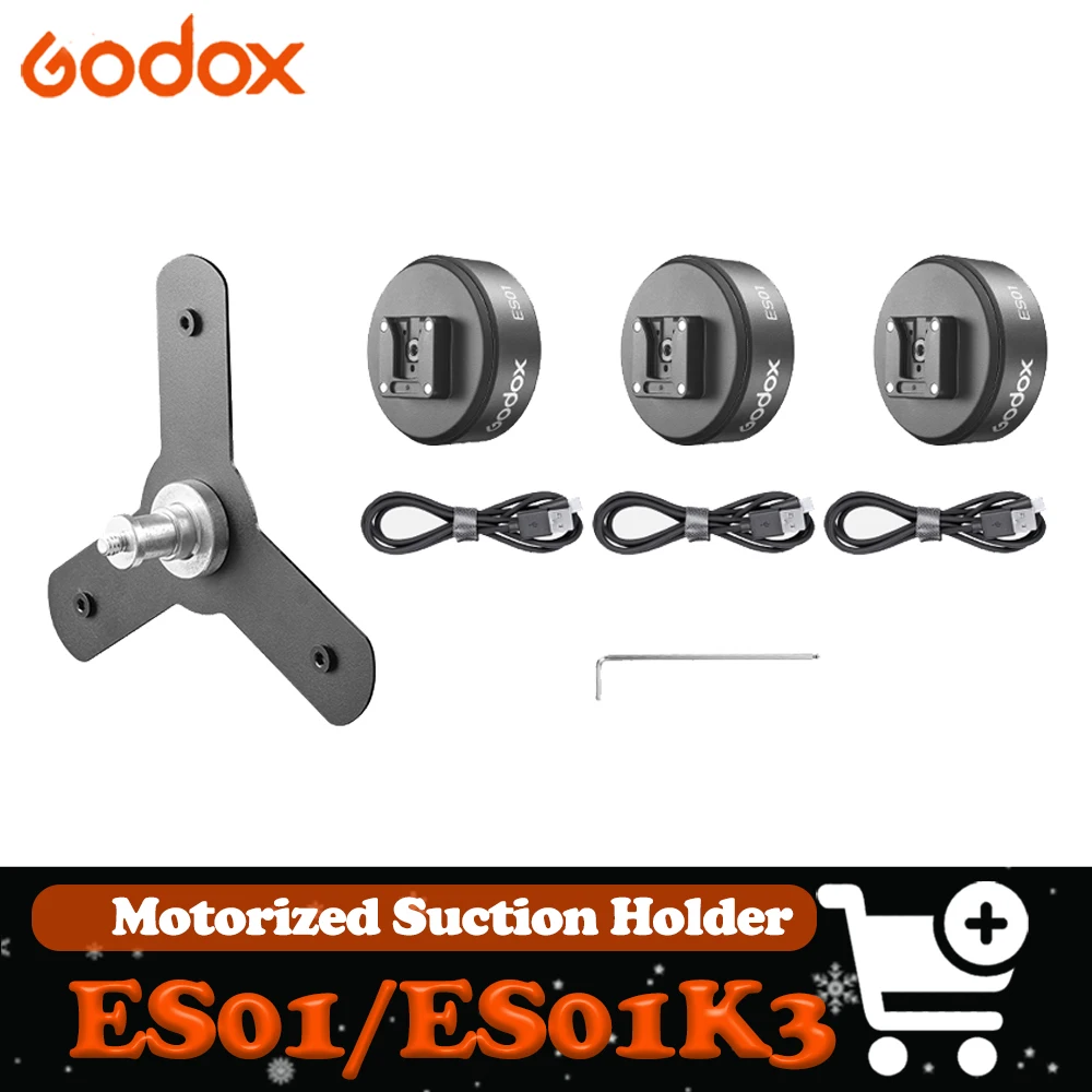 Godox ES01/ES01 K3 Motorized Suction Holder Compatible with Godox V480 ML150BI AD100Pro
