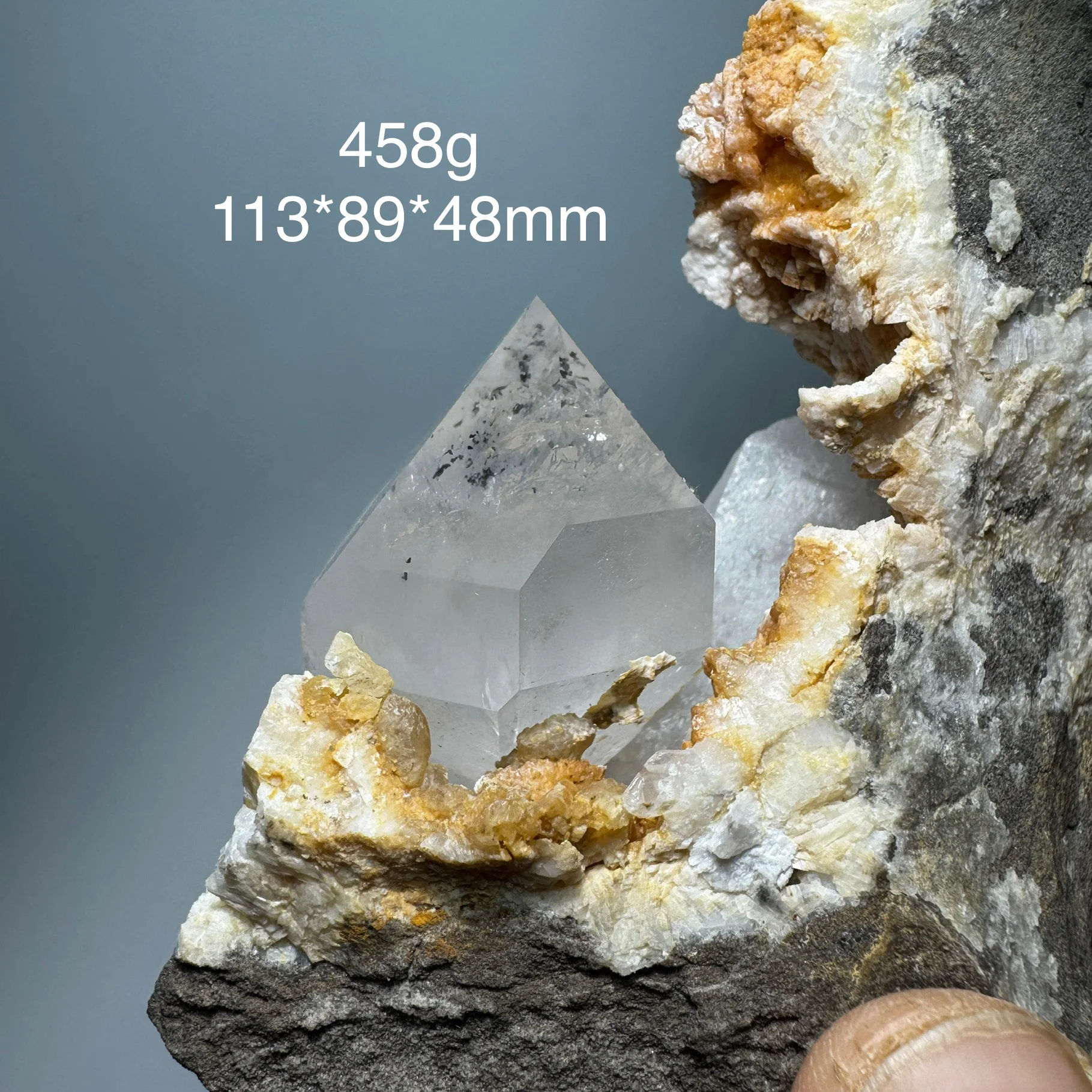 458g Natural GuiZhou Herkimer Diamond Mineral Raw Clear Quartz Crystal Reiki Healing Stone Home Decor