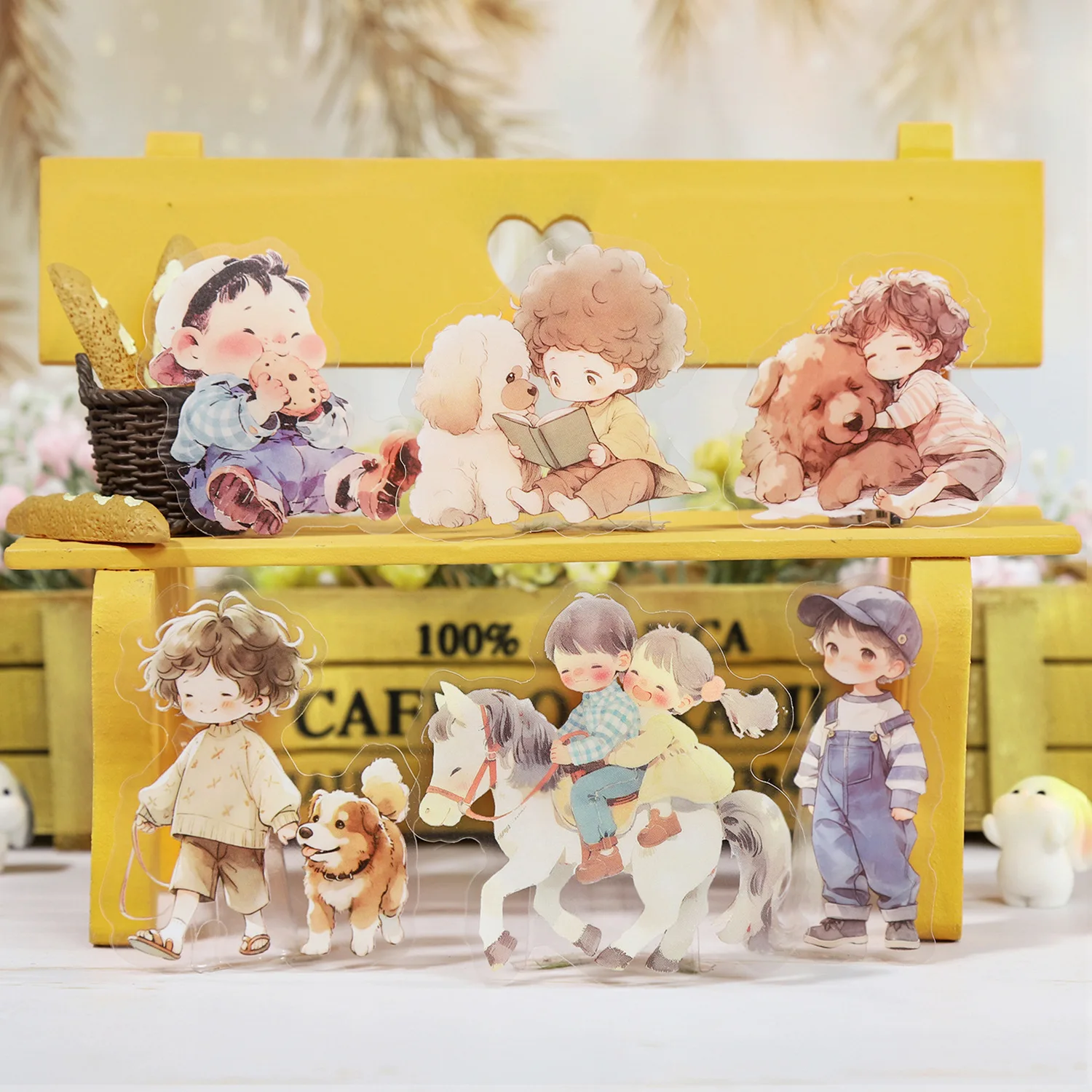 15pcs/1lot Kawaii Scrapbook Sticker Happy Childhood Scrapbooking Supplies Planner Decorative Stationery Sticker